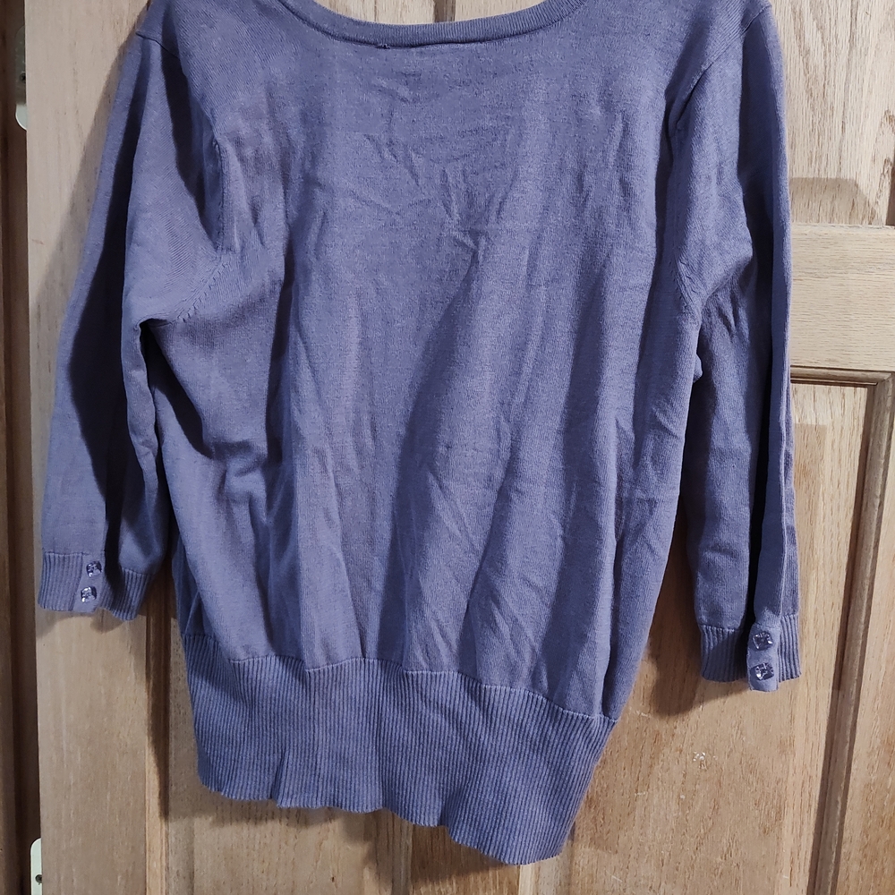 Lane Bryant Lavender Button-Up Cardigan - Picture 2 of 3